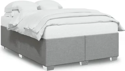 Zdjęcie produktu dla vidaXL Rama łóżka bez materaca jasnoszara 140x200 cm tkanina