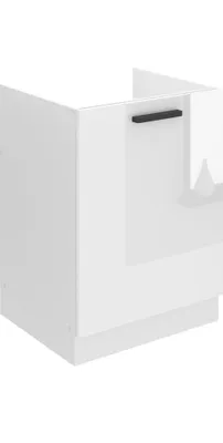 Produktbild von Belini Unterschrank Küche, Spülenunterschrank 60 cm Breite. SDZ Küchenunterschrank ohne Arbeitsplatte. Spülenschrank mit 1 Tür, Weiß Hochglanz