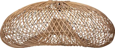 Produktbild von SEVIA Lampenschirm aus geflochtenem Rattan mit Metallgestell, 80 cm Durchmesser, E27-Fassung
