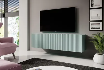 Zdjęcie produktu dla Wisząca szafka RTV Nicole 150 cm z szufladą w kolorze szałwii