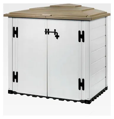 Produktbild von Gartenhaus Tuscany Evo, Beige, 131 x 88 x 133 cm Mülltonnenbox Evo 100
