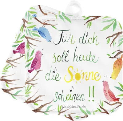 Produktbild von Mr. & Mrs. Panda Topflappen Vögel Sonne - Geschenk, Kochlappen, Doppel, topfhalter, Topfuntersetzer, Dekoration, Set