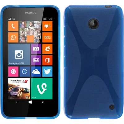 Produktbild von PhoneNatic Case kompatibel mit Nokia Lumia 630 - blau Silikon Hülle X-Style + 2 Schutzfolien