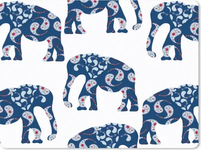 Produktbild von MuchoWow® Mauspad Mousepad Elefant - Tier - Muster 23x19 cm - Mousepads - Maus Mat - Pad - Mausunterlage - Schreibtischunterlage - Mauspad