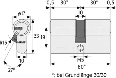 Produktbild von ABUS Profil-Zylinder D6XNP 30/40 mit Codekarte und 5 Schlüsseln, 48299