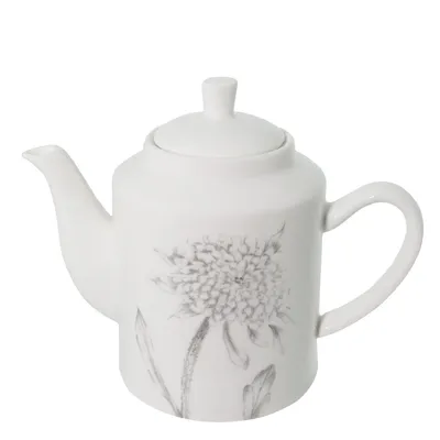 Produktbild von Teekanne | 19*10*14 cm | Weiß | Keramik | Rund | Blume | Clayre & Eef | 6CE0862