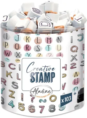 Obrázok produktu pre 3 malé pečiatky s abecedou a číslami, s čiernou farbou - 103 pečiatok s písmenami, číslami - vhodné pre bullet journal, pozvánky, scrapbooking