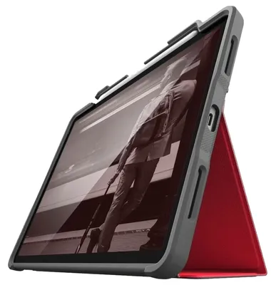 Image de stm goods, étui folio pour iPad 10,2" Dux Plus Duo avec emplacement pour Apple Pencil, renforcé, rouge