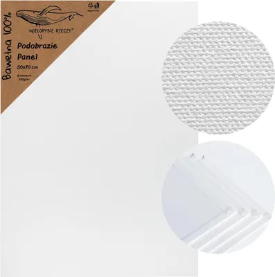 Produktbild von Leinwand auf Malplatte 50x70 cm – stabile Malplatte mit Baumwoll-Leinwand 350 g/m² – 3-fach mit Gesso grundiert – hochwertige Künstlerleinwand