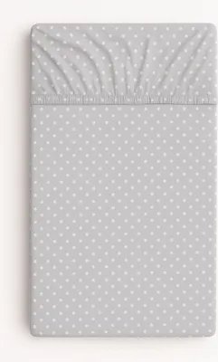 Immagine prodotto di Lenzuolo per culla in cotone 120x60 cm - a pois su grigio