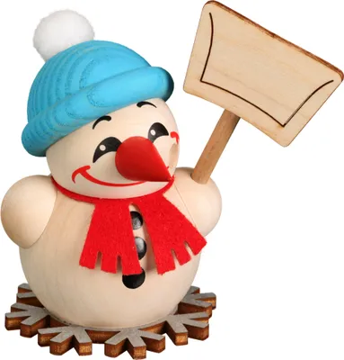 Produktbild von Seiffener Volkskunst Räucherfigur Mini Cool Man mit Schneeschippe - Größe ca. 9cm, für Räucherkerzen Größe M (Standard)