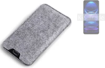 Produktbild von K-S-Trade Filz Handyhülle kompatibel mit Xiaomi Redmi Note 12 Pro+ Schutzhülle Filztasche Filz Tasche Case Sleeve Handy Hülle Filzhülle grau