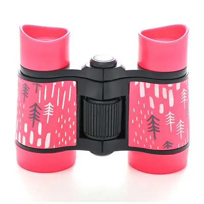 Produktbild von Mini-Fernglas Pink Zusammenklappbar für Jungen und Mädchen hochauflösend Stoßfest Teleskop für Vogelbeobachtung Camping
