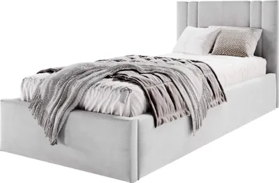 Produktbild von Moebelpaket Bett 120x200 cm , Bett Azurro SO8, Polsterbett mit Stauraum, Modern Einzelbett mit Einem Metallrahmen Grau