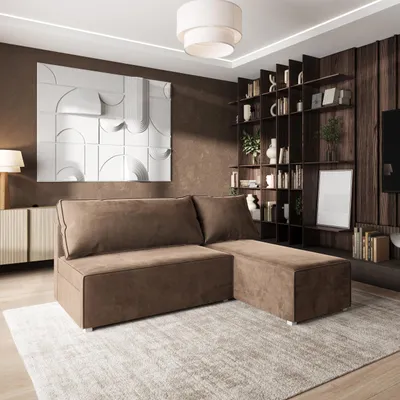 Produktbild von Masseno Ecksofa BRISO M mit Schlaffunktion L-Form, Sofa mit Bettkasten, Wohnzimmersofa, Couch, Soffa, Bettsofa, Couchgarnitur- Beige, MONOLITH 09