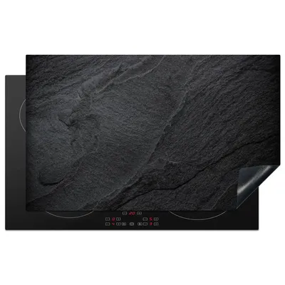 Produktbild von KitchenYeah© Herdabdeckplatte Beton - Schwarz - Industriell , 85x52cm, Küche Deko, Glaskeramikkochfeld Herdabdeckung, Abdeckplatte fùr Kochfeld