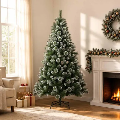 Image de Arbre de Noël artificiel, 120 cm, en PVC et métal, de couleur verte