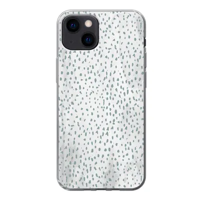Produktbild von MuchoWow® Handyhülle Schutzhülle Hülle für iPhone 13 mini Polka dots - Marmor - Weiß Silikon Softcase Handy Hülle - Softcase