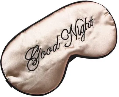 Immagine prodotto di Maschera per dormire originale, 100% autentica, regolabile, protezione dalla luce, protezione per gli occhi, color crema e nero