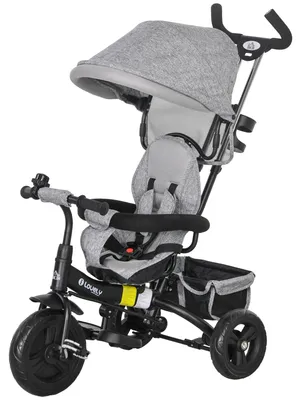 Produktbild von HOMCOM 6-in-1 Dreirad mit Schubstange, Kinderdreirad mit abnehmbarem Sonnendach
