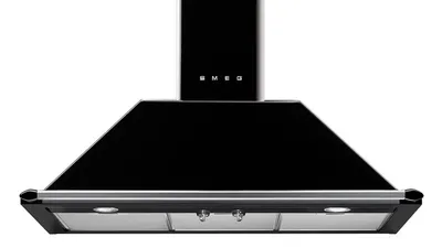 Produktbild von Smeg KT90BLE Inselhaube, Wand-/Schrankmontage, Abluft/Umluft, max. 820 m³/h, 90 cm Breite, Metall-Filter, 4 Gebläsestufen, 61 dB