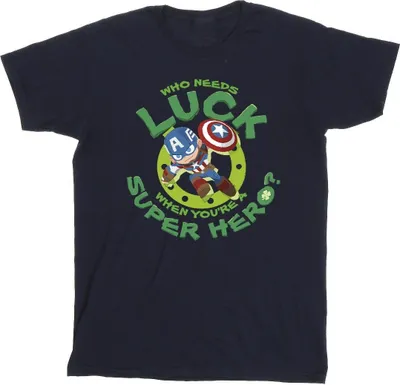 Produktbild von Marvel - "St Patrick's Day Luck" T-Shirt für Herren BI38196 (XL) (Marineblau)