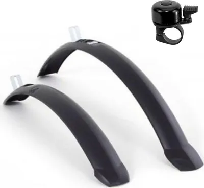 Produktbild von Hebie 0759 Schutzblech Schutzblechgarnitur Spritzschutz 24"-26" Schwarz inkl. Fahrradklingel