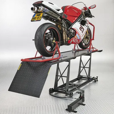 Productafbeelding van Motorheftafel voet bediend met paddockstand set