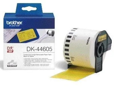 Zdjęcie produktu dla Brother – etykieta DK-44605 ciągła 62 mm 1 rolka 30 m żółta | 3 sztuki