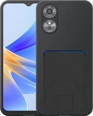 Produktbild von Geeignet für Oppo A17 Phone Case mit verstellbaren Leder Kartenschlitz - Flexible Back Cover Case Silikon TPU mit verstellbaren Leder Kartenschlitz - Schwarz - Smartphonica