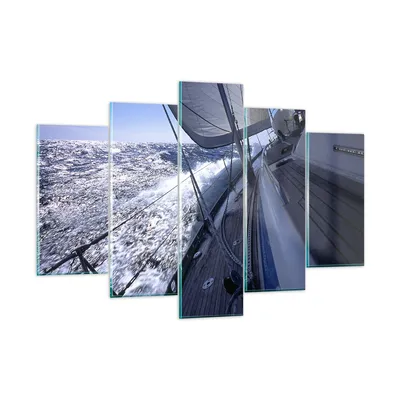 Produktbild von Bilder auf glas - Boot Ozean Reise Yacht - 150x100cm - Glasbilder - Wandbilder - Kunstdruck - zum Aufhängen bereit - Wanddekoration aus Glas - Glas Bilder - Wandbild auf Glas - GEA150x100-0373