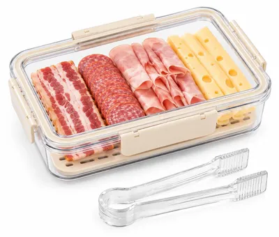 Vorratsdose 1,8 l transparent mit Deckel, Zange, Trennwand