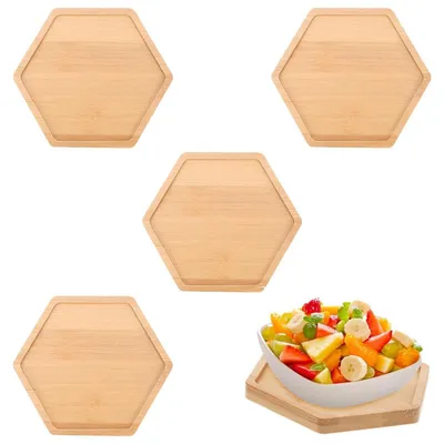 Immagine prodotto di Set di 4 sottobicchieri in bambù per mosaico, ideali per progetti fai-da-te e come regalo