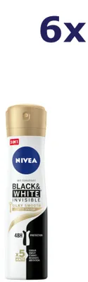 Produktbild von 6x Nivea Deospray – Invisible Black & White Silky Smooth 150 ml