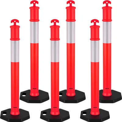Produktbild von 6er-Pack Verkehrsleitpfosten 1140 mm Verkehrssicherheitskegel mit beschwertem Sockel