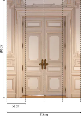 Produktbild von Fototapete Tür klassisch Beige Gold - Vliestapete mit klassischem Türmotiv - Wanddekoration elegant livingwalls (KG-174674)