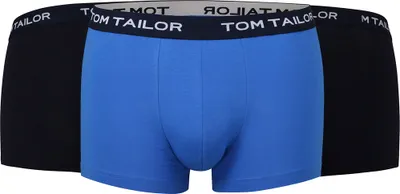 Produktbild von TOM TAILOR Herren Boxershorts, 3er Pack - Hip Pants, Buffer G4, Boxer Brief, Uni Blau L
