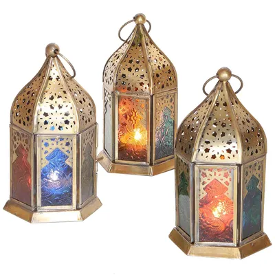 Produktbild von Orientalische Glas-Windlichter Nael Multifarbig 3er Set