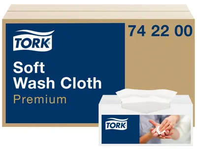 Produktbild von Tork weiches Waschtuch Premium, hygienisch, 1 × 135 Tücher, 742200