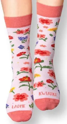 Image de Chaussettes pour femmes, motif floral, taille 36-40
