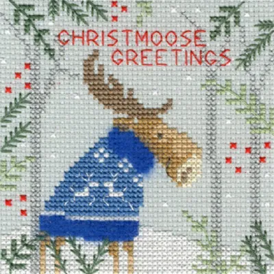Produktbild von Bothy Threads Grußkarte Kreuzstich-Set "Weihnachtselch", 10x10cm, XMAS7, Zählmuster