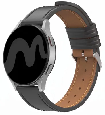 Productafbeelding van imoshion Modern leren bandje - Universeel 20 mm aansluiting - Zwart, AI-gegenereerde afbeelding