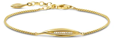 Produktbild von Thomas Sabo A1935-414-14 Armband Damen Blatt Silber Vergoldet