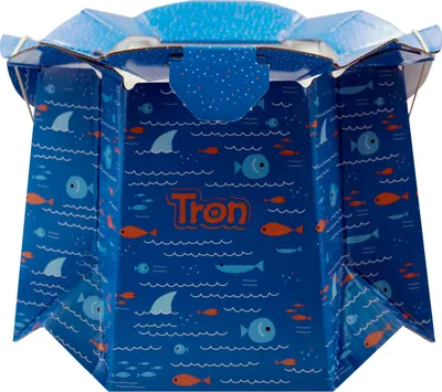 Image de Petit pot jetable pour enfants TRON, supporte une pression de 30 kg, facile à utiliser, absorbe les liquides et élimine les odeurs, design : poisson