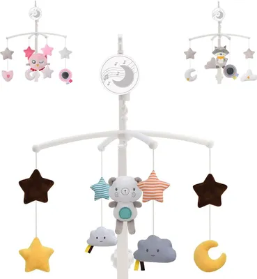 Produktbild von Cangaroo Musik Mobile 63605 Dreamy Aufzugsmechanismus Schlaflieder Plüschtiere grau