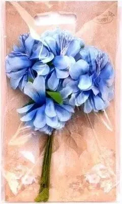 Produktbild von Blumen aus Stoff, blau, 4 cm, 6 Stück