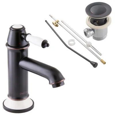 Produktbild von PaulGurkes Retro Wasserhahn schwarz Waschtischarmatur mit Excenter Nostalgie