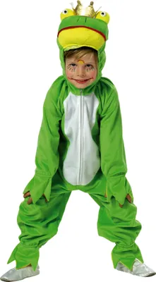 A child wearing a frog costume.