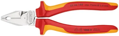 A pair of insulated pliers on a white background.