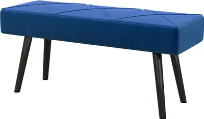 Produktbild von Sitzbank Polsterbank Bettbank, Samtoptik, 100 x 36 x 45 cm, Blau